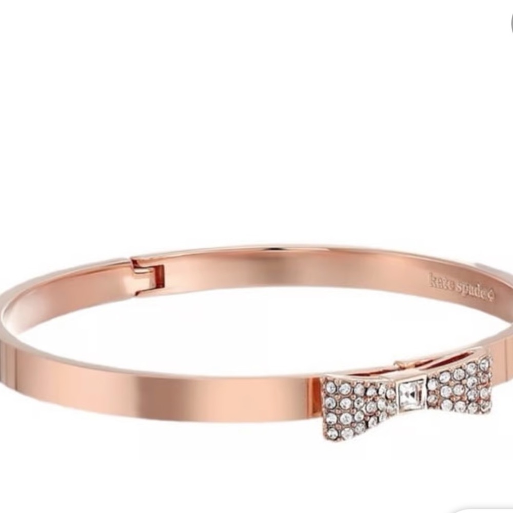 Kate Spade Ready Set Bow Pave Rose Gold Bangle NWT